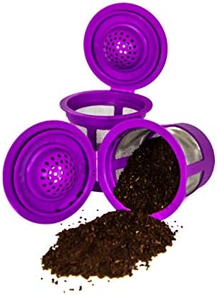 Reusable K Cups for Keurig K-Mini, K Mini Plus and K-Express with Adapter by PureHQ - Keurig Mini Plus Refillable Kcups for Mini Keurig (3 Refillable Coffee Pods + Adapter)